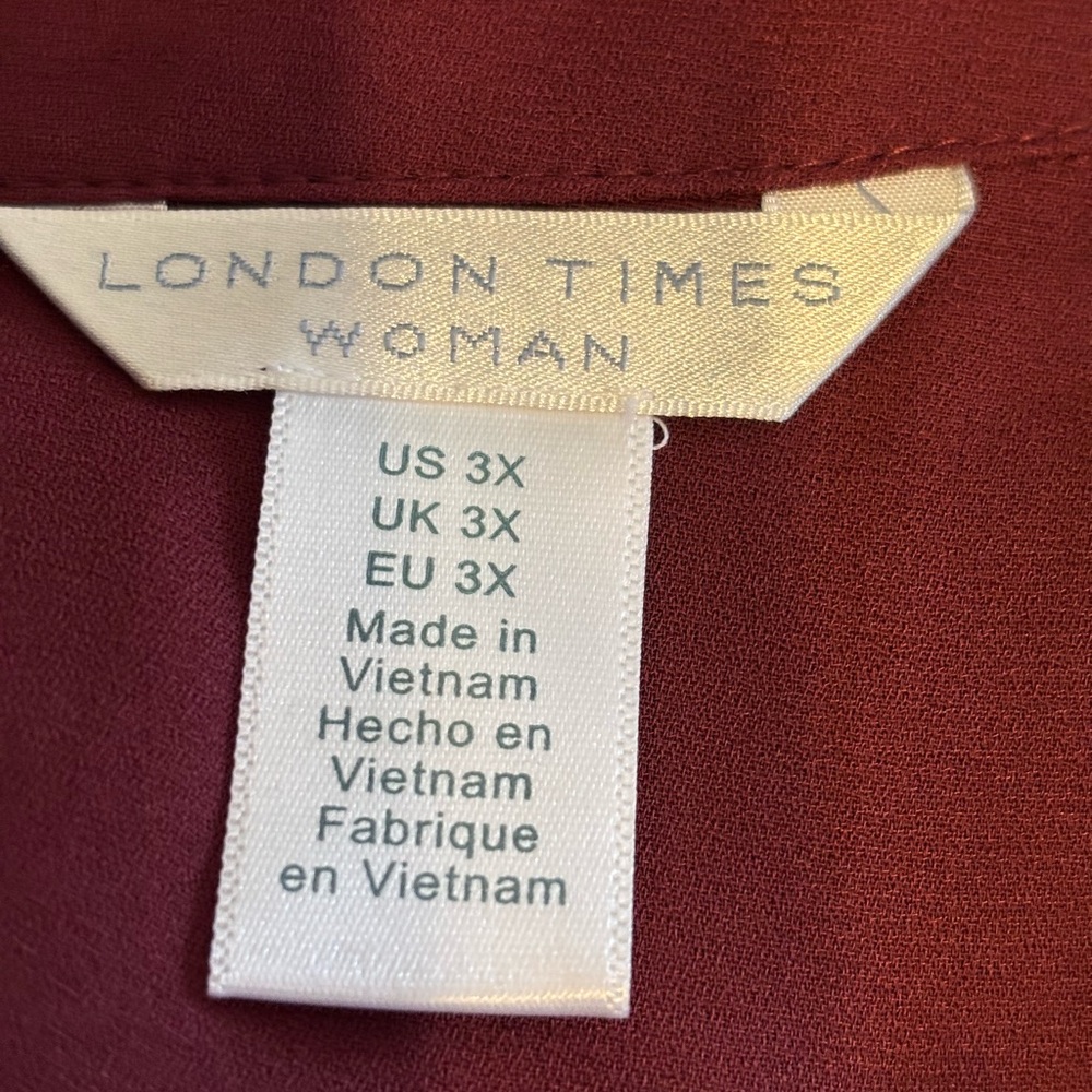 London Times Red Ruffled Tank Top - Picture 4 of 4